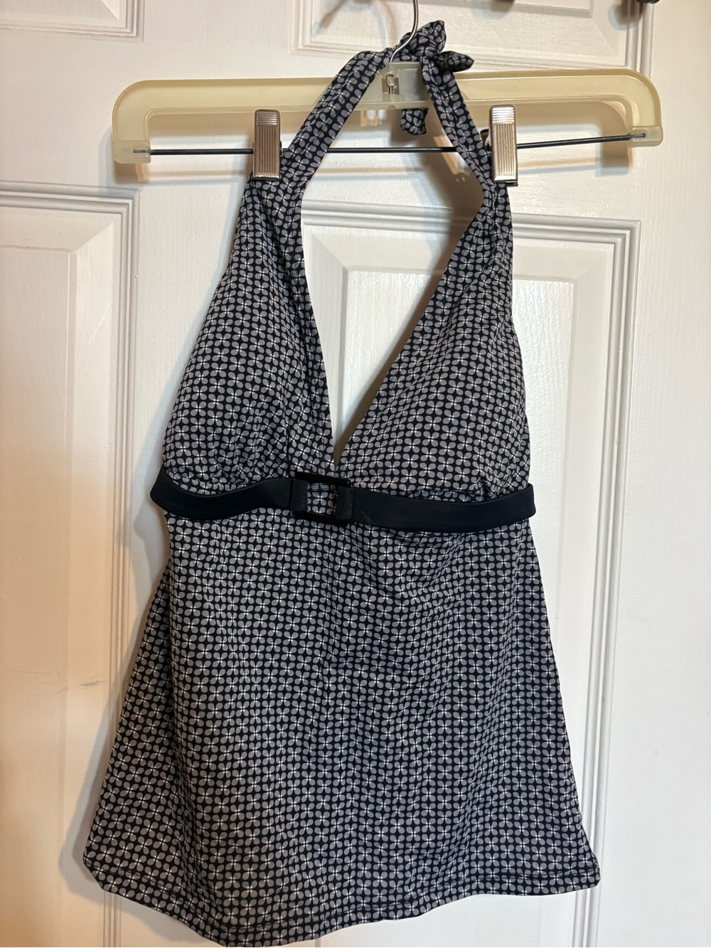 Black and White Halter top with Belt